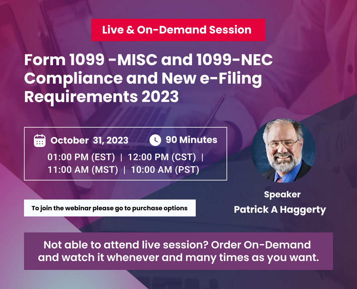 Form 1099 -MISC and 1099-NEC Compliance and New e-Filing Requirements 2023