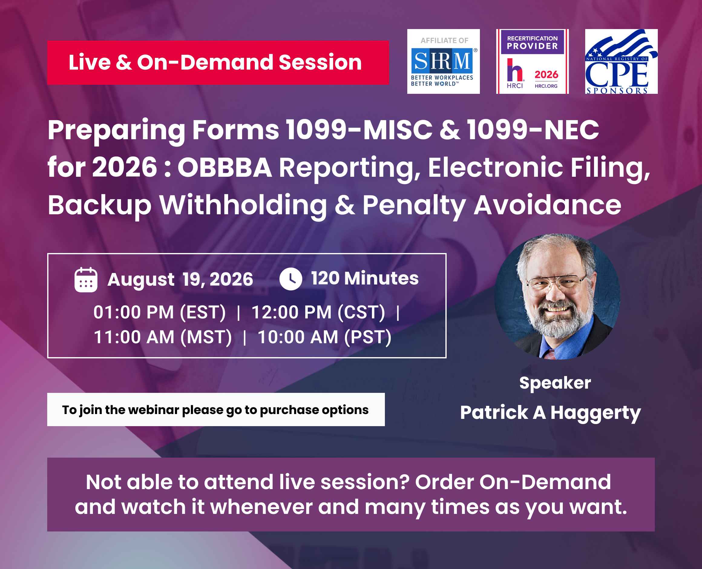 Preparing Forms 1099-MISC & 1099-NEC for 2026 : OBBBA Reporting, Electronic Filing, Backup Withholding & Penalty Avoidance
