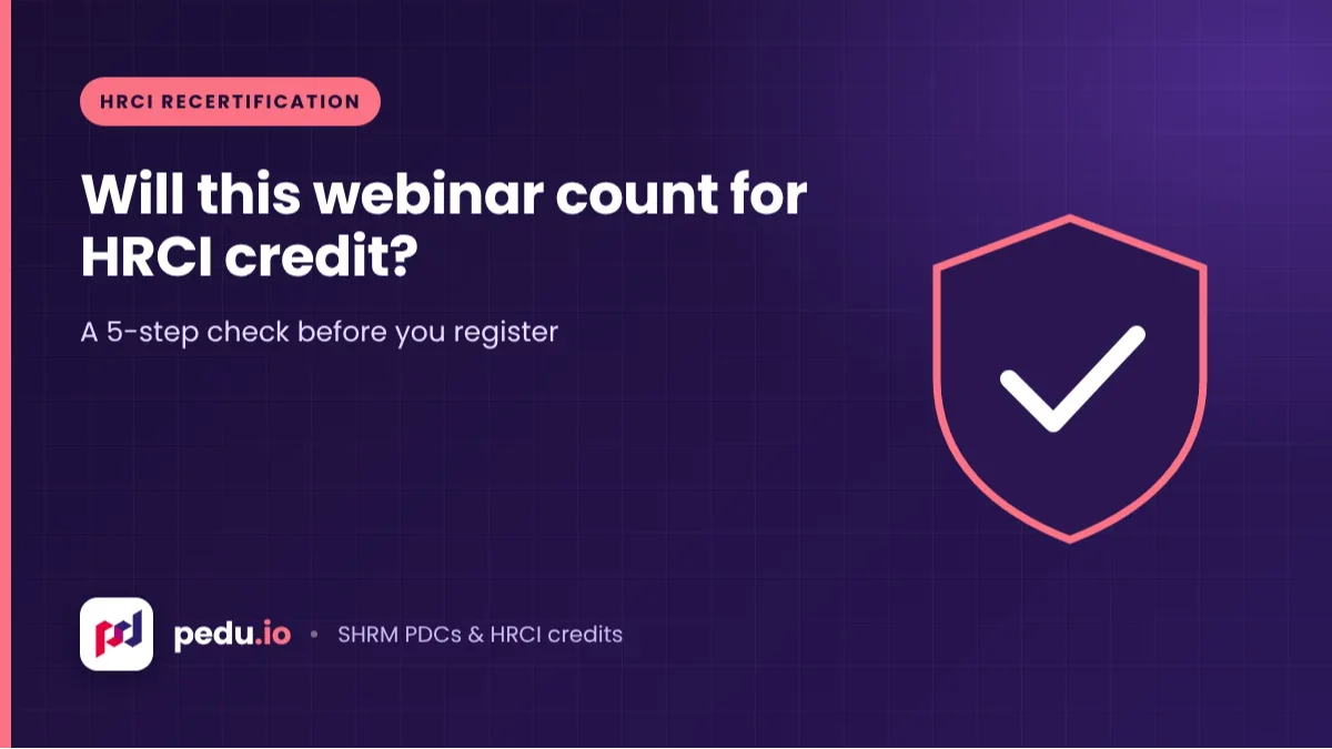 How to Verify an Online HR Webinar Qualifies for HRCI Credit