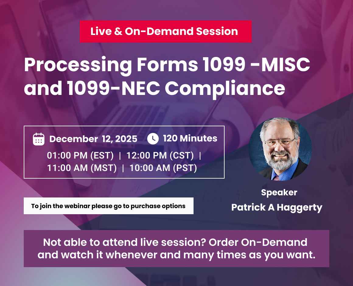 Processing Forms 1099 -MISC and 1099-NEC Compliance